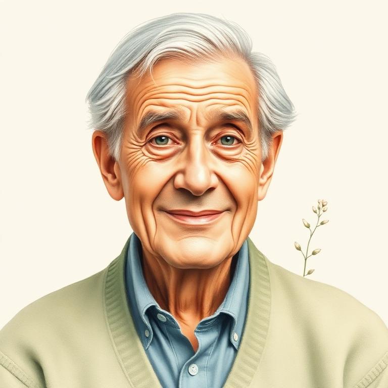 Stylized portrait of Daniel Kahneman